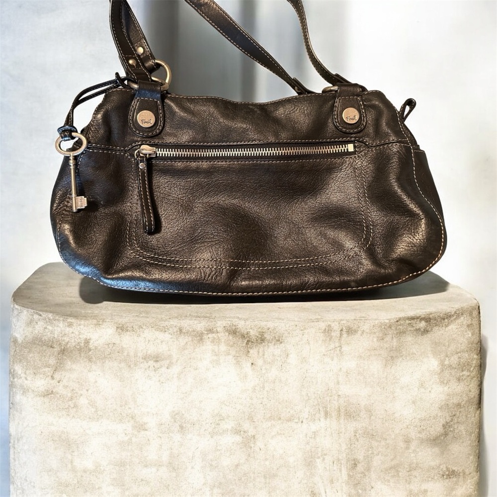 Fossil Black Leather Hobo Bag